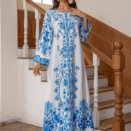 Diamond Studded Bead Round Neck Dress