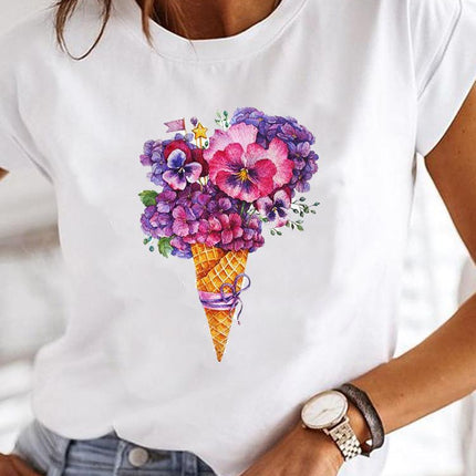 Crew Neck Casual Printed T-shirt