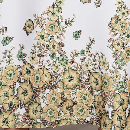 Elegant Flower Diamond Long Sleeve Round Neck Dress