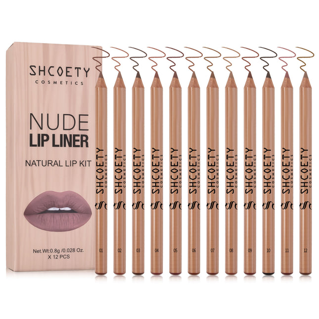 SHCOETY Log Matte Lipstick & Lip Liner Set of 12
