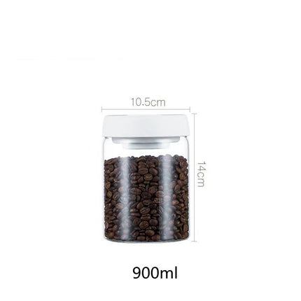 Vacuum Airtight Sealed Glass Jar for Coffee Beans Canister Kitchen Food Grains Candy Keep Fresh and Good