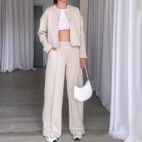 Conjunto de 2 piezas de atuendo holgado con botones de moda nicho