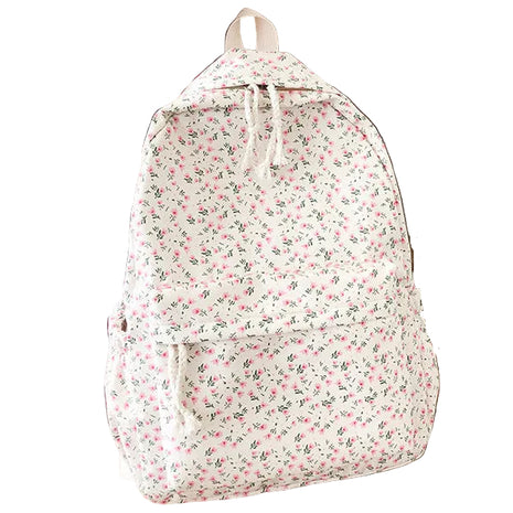 Versatile Floral Backpack | Vintage Flower Print Casual Travel & School Bag