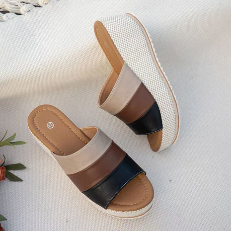 Elegant Leather Round Head Mule