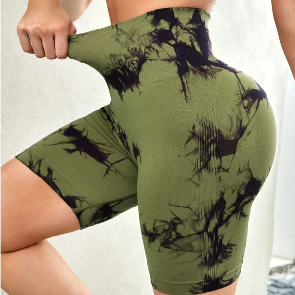 Tie-dye Quick-drying High-waisted Hip-lifting Short