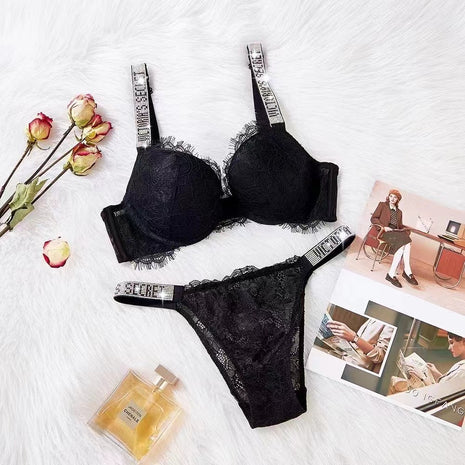 Lace Rhinestone Bra & Panty Set