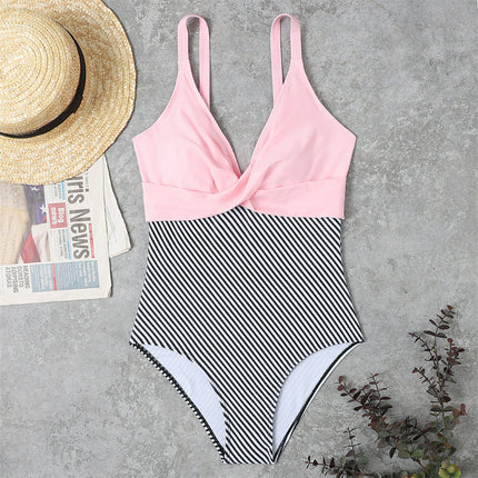Slimming Color Matching One-piece Swimsuit