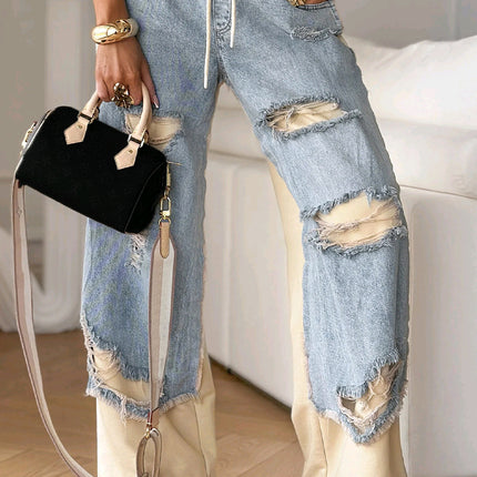 Fashion Ins Street Stitching Pants