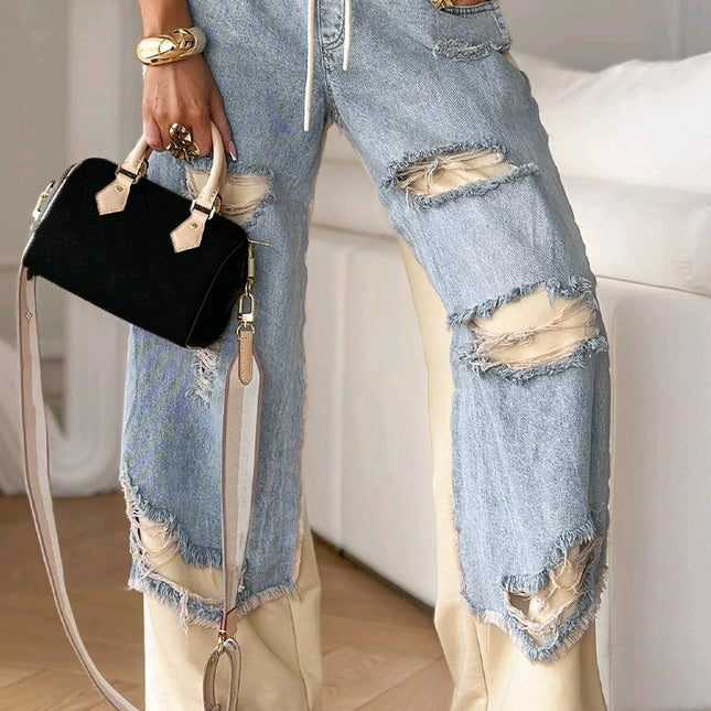 Fashion Ins Street Stitching Pants