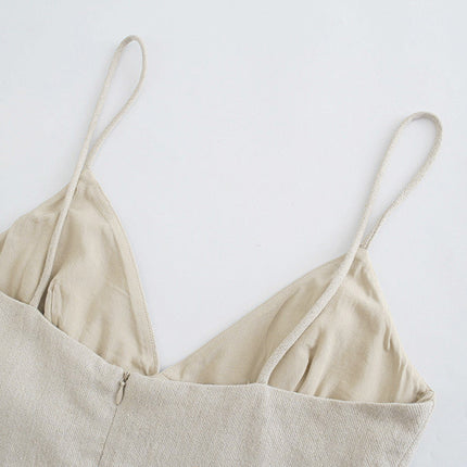 Feng Rhinestone-embellished V-neck Strap Top