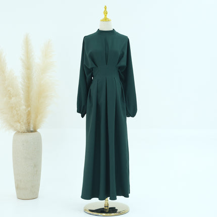 Solid Color Drawstring Sleeve Abaya