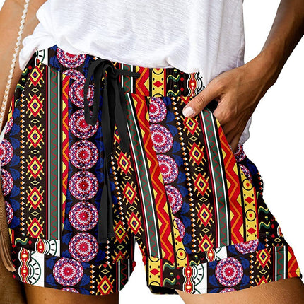 Printed High Waist Straight Shorts