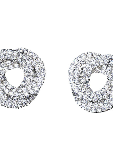 Full Diamond Round Studs Bridal Wedding
