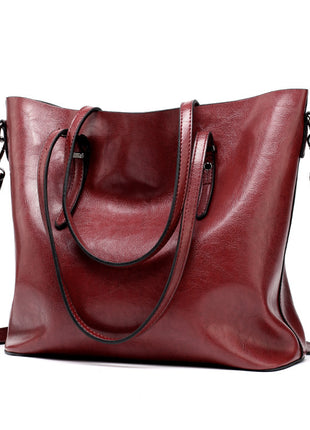 Oily Skin Leather shoulder Handbags