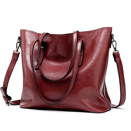 Oily Skin Leather shoulder Handbags