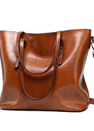 Oily Skin Leather shoulder Handbags