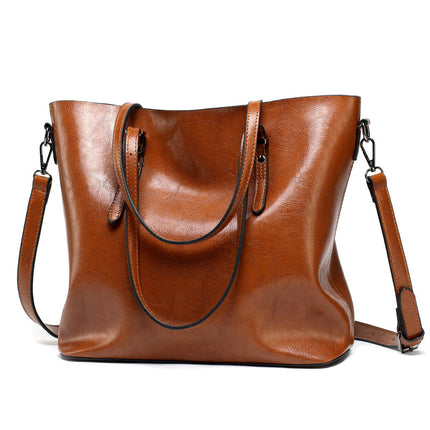 Oily Skin Leather shoulder Handbags