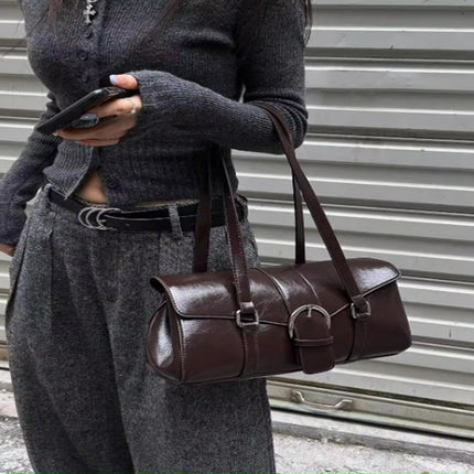 Vintage Leather One Shoulder Handbag