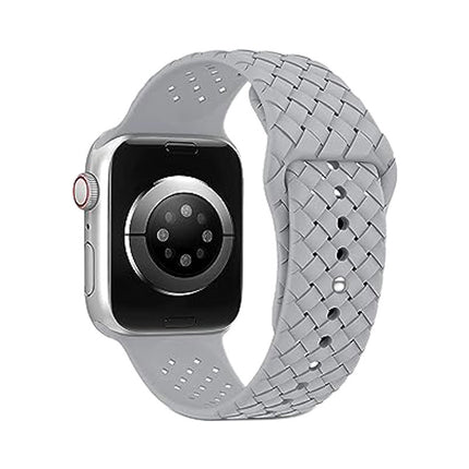 Woven Pattern Silicone Strap Applicable with Apple Smart Watch