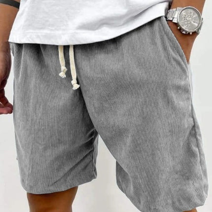Lace-up Corduroy Casual Shorts