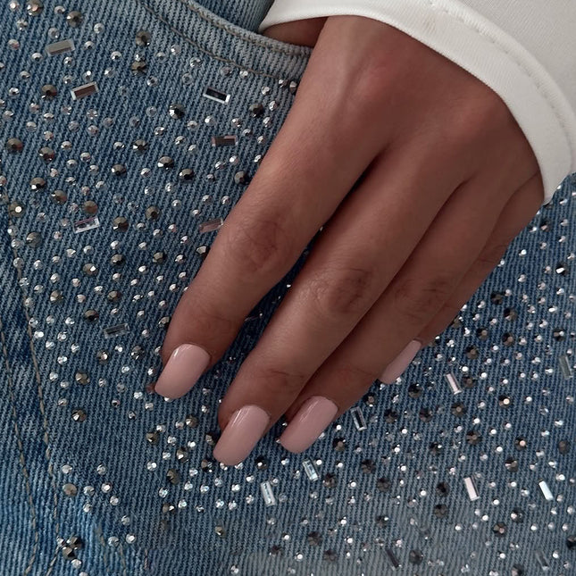 Denim Irregular Rhinestone Jeans