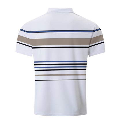 Men's Striped Short Sleeve Summer Business Casual Loose T-shirt