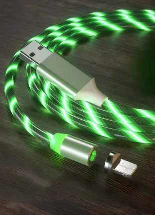 マグネット式2mケーブル マグネット急速充電 照明付きMicro USBケーブル LED