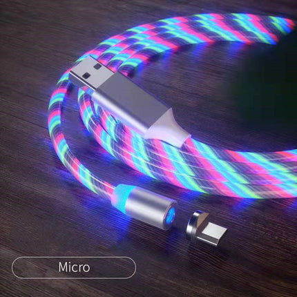 Magnetic 2-meter Cable Magnet Fast Charging Lighting Micro USB Cable LED