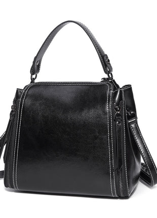 Korean style Leather oil wax Handbag