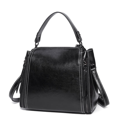Korean style Leather oil wax Shoulder Bag