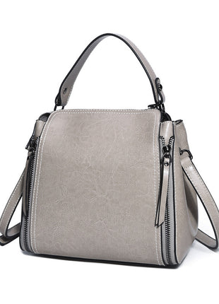 Korean style Leather oil wax Handbag