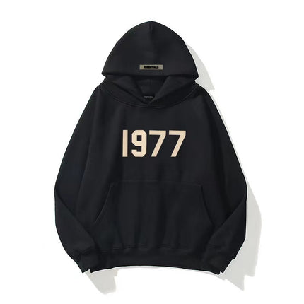 Fashion High Street Loose Fleece-lined 1977 Hoodies