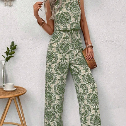 Waist Cinching Casual Straight Leg Jumpsuit