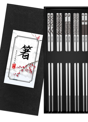 304 Stainless Steel Chopsticks Square Sets