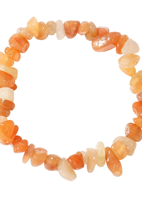 Rough Stone Crystal Mineral Bracelet – Natural Semi-Precious Stone Jewelry