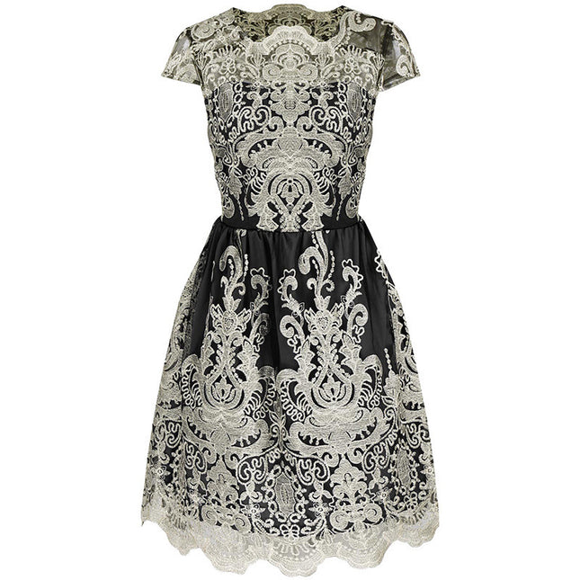 Hook Flower Hollow Mesh dress