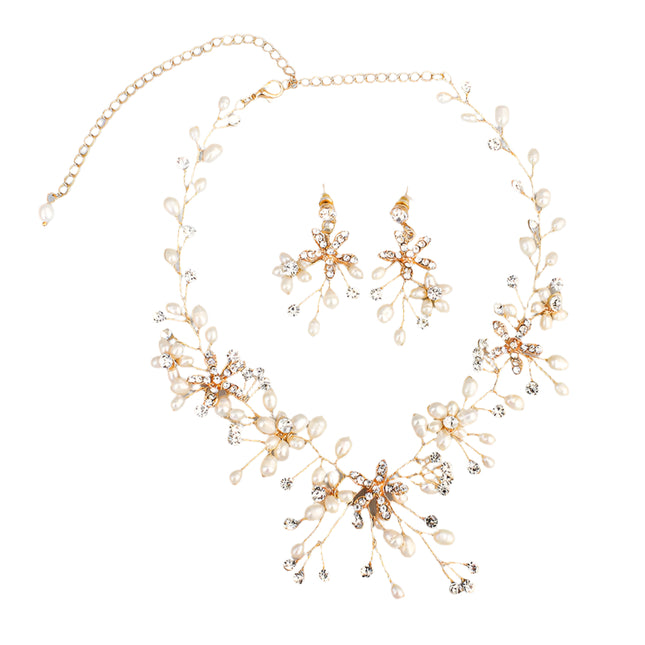 Pearl Necklace and Earring Suit