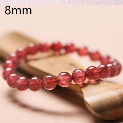 Pigeon Blood Red Strawberry Quartz Crystal Bracelet
