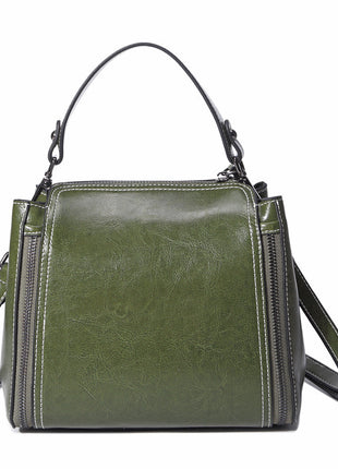 Korean style Leather oil wax Handbag