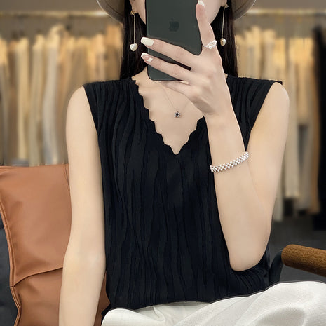 V-neck Ice Silk Camisole Sleeveless Top