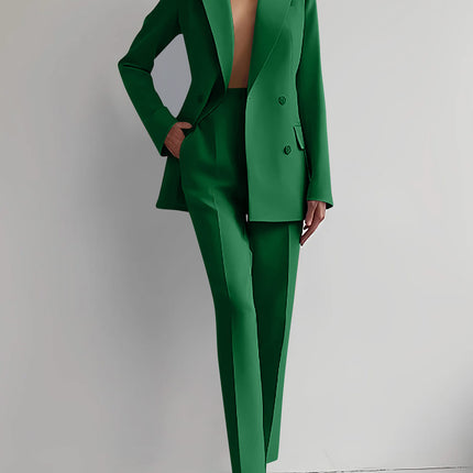 Business Suits Long Sleeve Single-breasted Jacket and Slim Fit Trousers