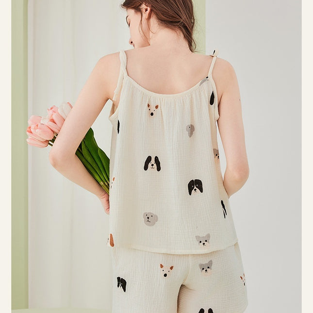 Pure Cotton Double-layer Gauze Pyjamas Set