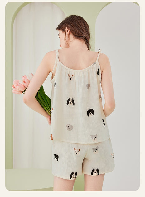 Pijama de gasa de doble capa 100% algodón