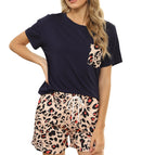 Navy blue leopard print