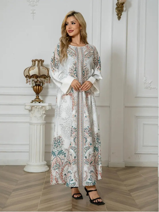 Elegant Floral Long Sleeve Dress