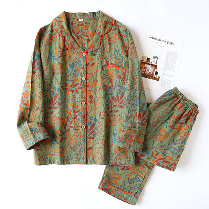 Cotton Yarn-dyed Jacquard Vintage Pyjamas Set