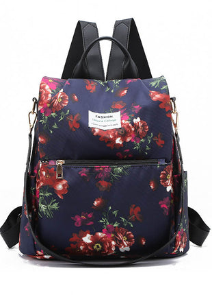 Floral Urban Casual Backpack | Waterproof Women's Everyday Travel Bag
