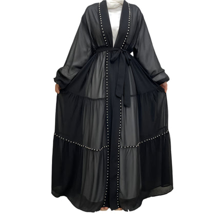 Elegant Lacing Chiffon Abaya