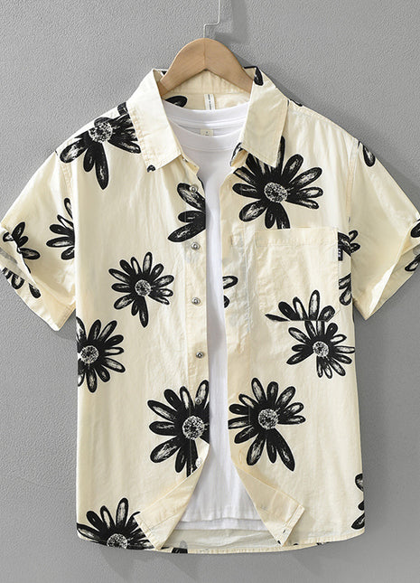 Camisa de manga corta de algodón japonés a la moda