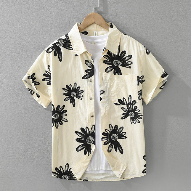 Japanese Cotton Trendy Short Sleeve Shirt